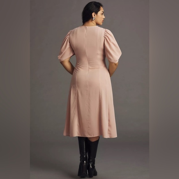 By Anthropologie Modern Sheer Midi Dress Violet Ice Size 0. - Picture 5 of 13